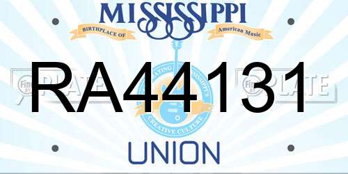 RA44131 Mississippi License Plate