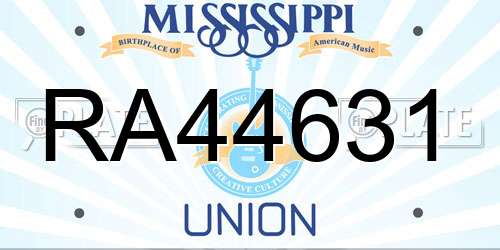 RA44631 Mississippi License Plate