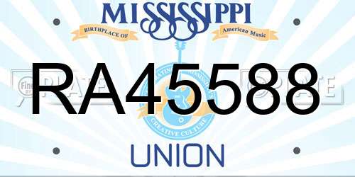 RA45588 Mississippi License Plate