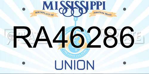 RA46286 Mississippi License Plate