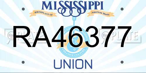 RA46377 Mississippi License Plate