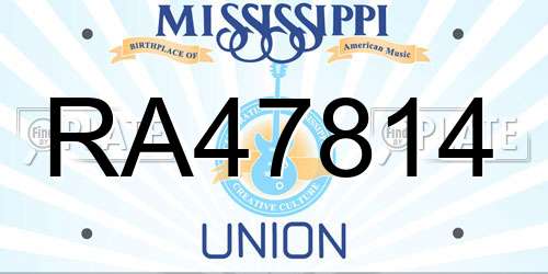 RA47814 Mississippi License Plate