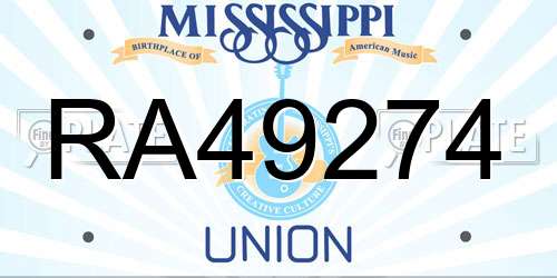 RA49274 Mississippi License Plate