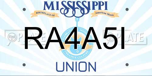 RA4A5I Mississippi License Plate