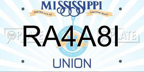 RA4A8I Mississippi License Plate