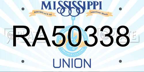 RA50338 Mississippi License Plate