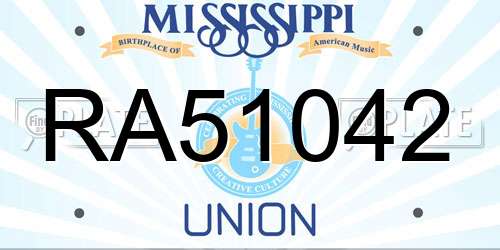 RA51042 Mississippi License Plate