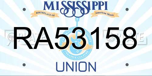 RA53158 Mississippi License Plate