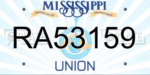 RA53159 Mississippi License Plate