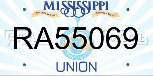 RA55069 Mississippi License Plate