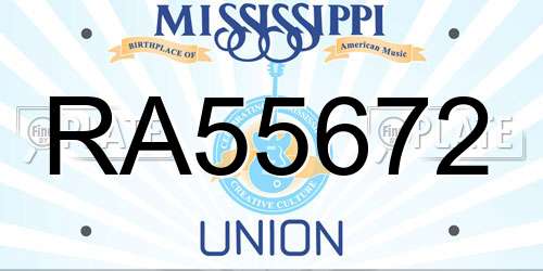 RA55672 Mississippi License Plate