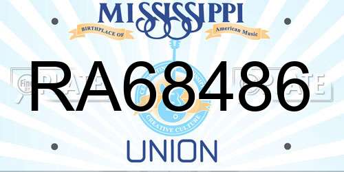 RA68486 Mississippi License Plate