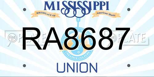 RA8687 Mississippi License Plate