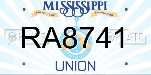 RA8741 Mississippi License Plate