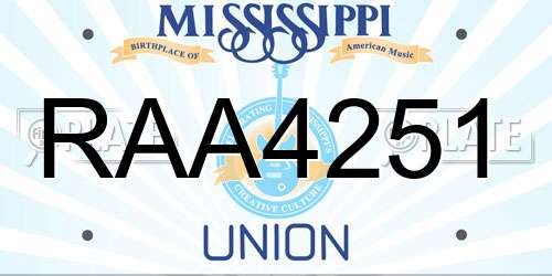 RAA4251 Mississippi License Plate