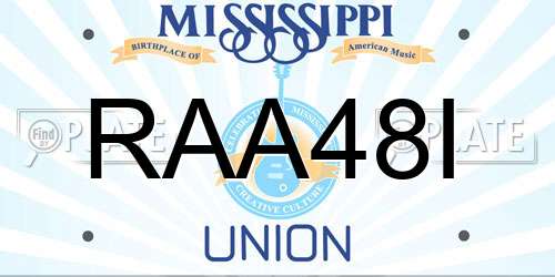 RAA48I Mississippi License Plate