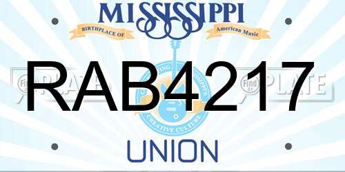 RAB4217 Mississippi License Plate