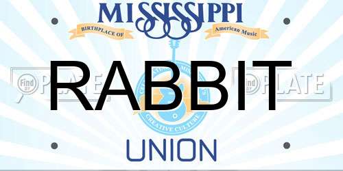RABBIT Mississippi License Plate