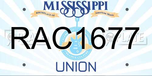 RAC1677 Mississippi License Plate