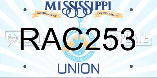RAC253 Mississippi License Plate