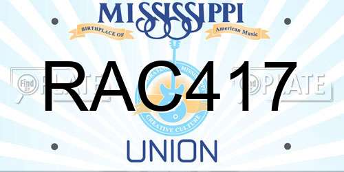 RAC417 Mississippi License Plate