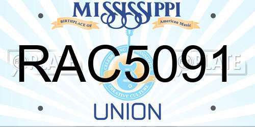 RAC5091 Mississippi License Plate