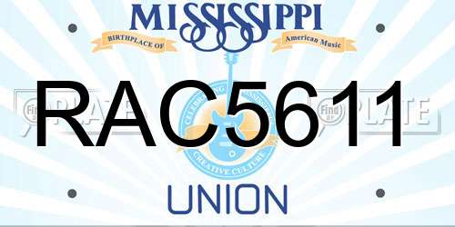 RAC5611 Mississippi License Plate