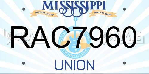 RAC7960 Mississippi License Plate