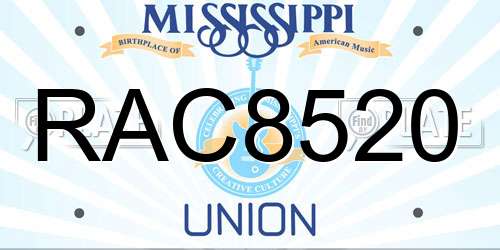 RAC8520 Mississippi License Plate