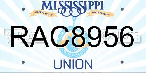 RAC8956 Mississippi License Plate