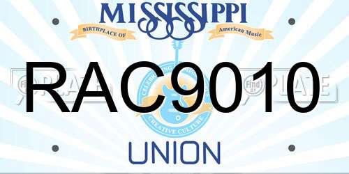 RAC9010 Mississippi License Plate