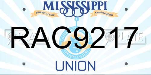 RAC9217 Mississippi License Plate
