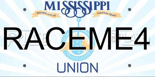 RACEME4 Mississippi License Plate