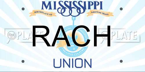 RACH Mississippi License Plate