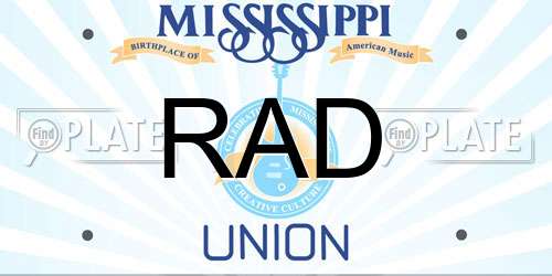 RAD Mississippi License Plate