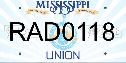 RAD0118 Mississippi License Plate