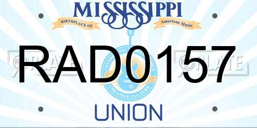 RAD0157 Mississippi License Plate