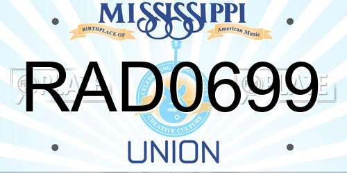 RAD0699 Mississippi License Plate