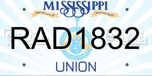 RAD1832 Mississippi License Plate