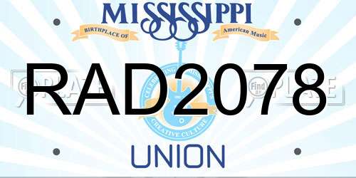 RAD2078 Mississippi License Plate