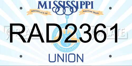 RAD2361 Mississippi License Plate