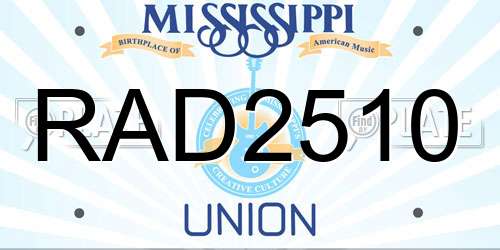 RAD2510 Mississippi License Plate
