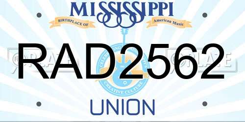 RAD2562 Mississippi License Plate