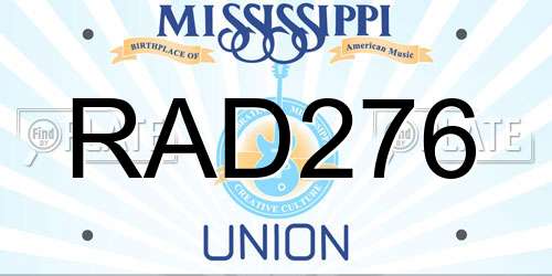 RAD276 Mississippi License Plate