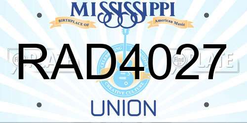 RAD4027 Mississippi License Plate
