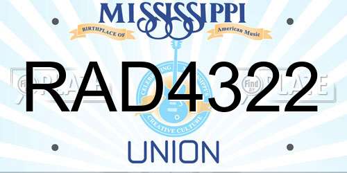 RAD4322 Mississippi License Plate