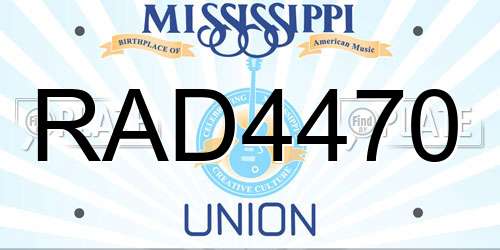RAD4470 Mississippi License Plate