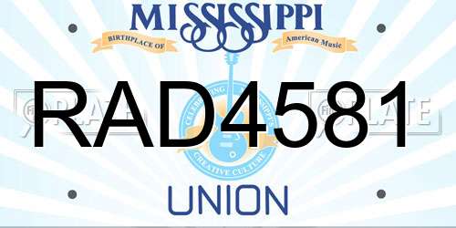 RAD4581 Mississippi License Plate