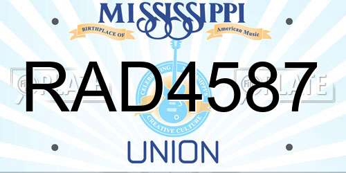 RAD4587 Mississippi License Plate