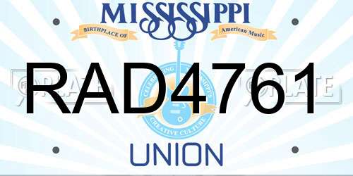 RAD4761 Mississippi License Plate